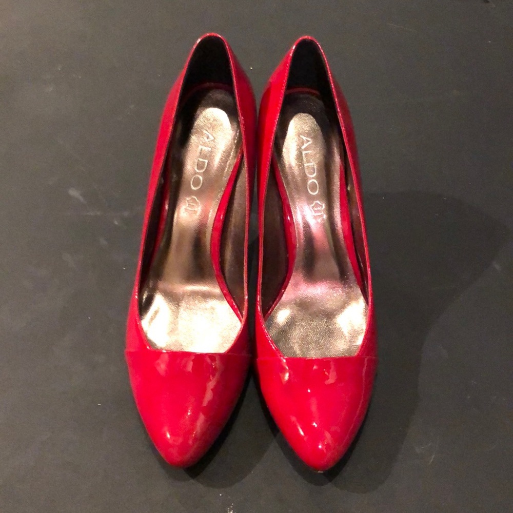 Aldo red patent heels